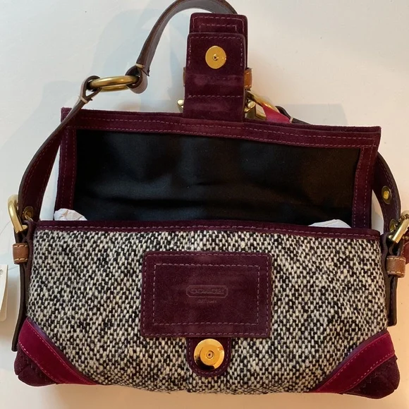 Coach Vintage Tweed Velvet and Leather Clutch - Picture 6 of 11